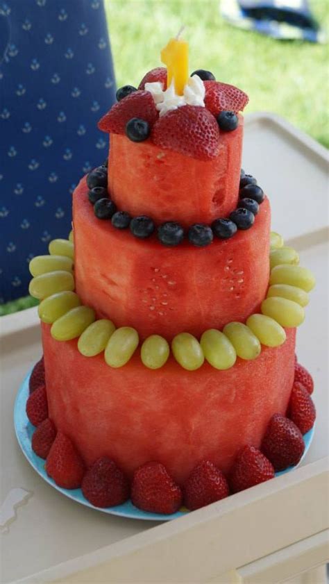 Please Wait Fruit Birthday Cake Watermelon Cake Fruit Cake