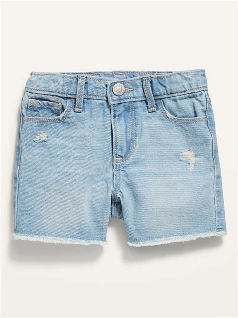 Light Wash Ripped Jean Cut Off Shorts For Toddler Girls Old Navy