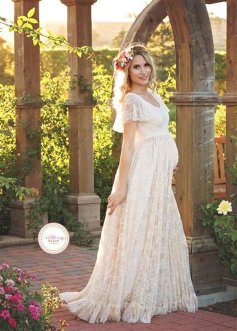 Josephine Gown Lace Flutter Maternity Gown Wedding Gown | Etsy
