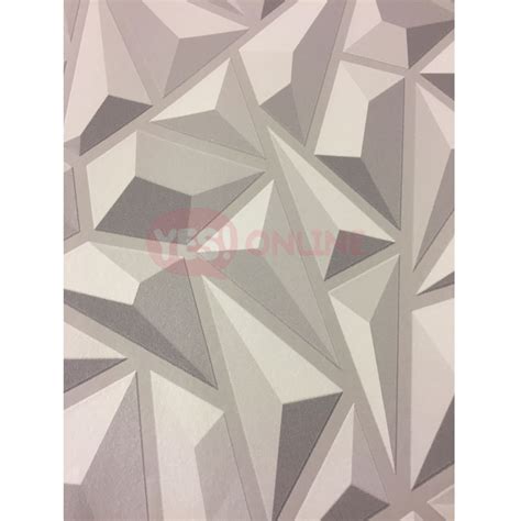 3d Effect Grey Geometric Wallpaper Textured Luxury Vinyl Modern Feature