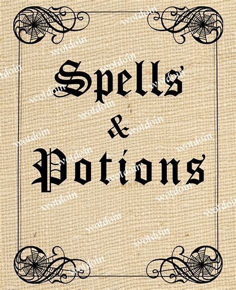 Printable Halloween Spells And Potions Book Cover Scrapbooks