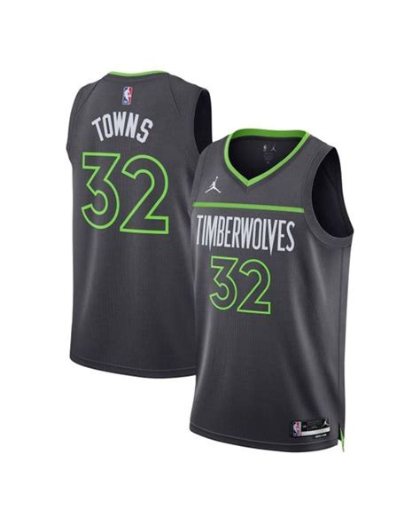 Nike Brand Karl Anthony Towns Charcoal Minnesota Timberwolves 202223