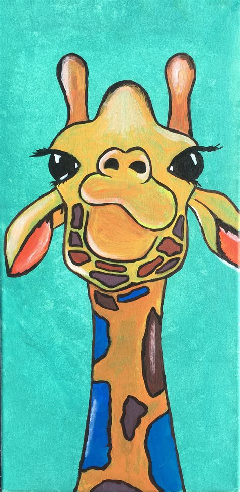 Pin By Brandi Leigh On Canvas Mini Canvas Art Giraffe Painting