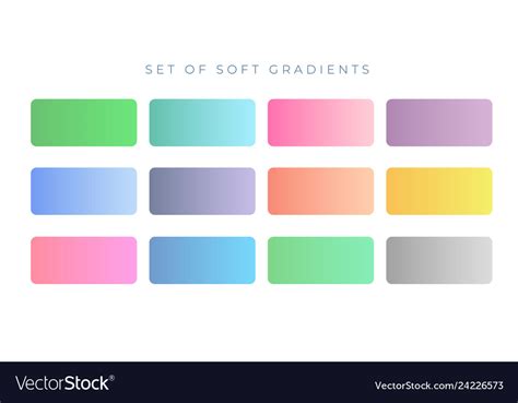 Elegant Soft Color Gradient Swatches Royalty Free Vector