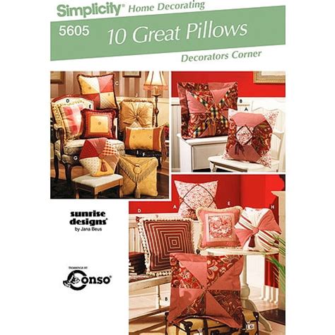 Simplicity Decorative Pillows Patterns 1 Each