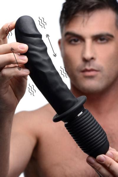Power Pounder Vibrating And Thrusting Silicone Dildo On