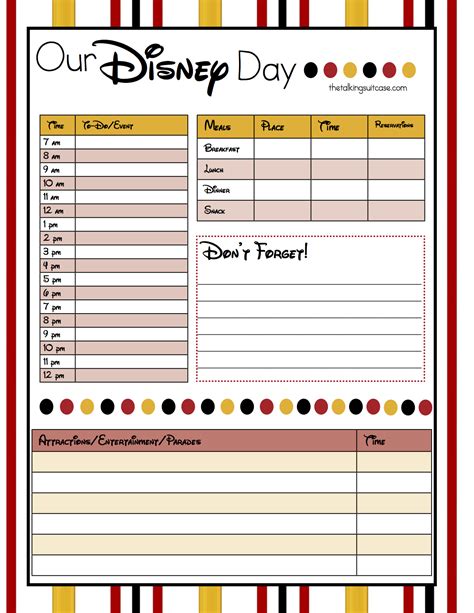 Free Printable Disney Vacation Planner Walt Disney World Vacations