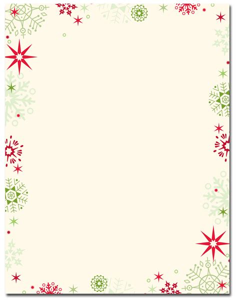 Christmas Stationery Red And Green Flakes Letterhead