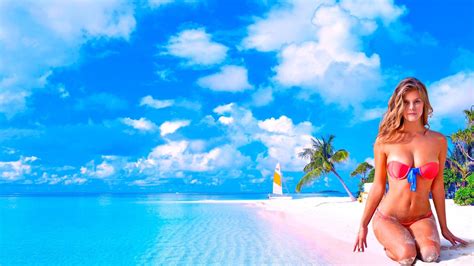 🔥 Download Nina Agdal Model On Beach In Bikini 4k Uhd Hot Wallpaper Seky Wallpaper Seky