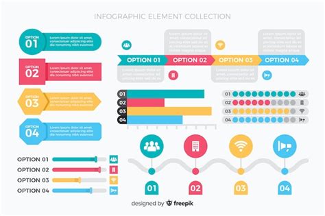 Free Vector Colorful Infographic Charts Collection Template