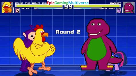 Tinky Winky And Ernie The Giant Chicken Vs Barney And Twilight Sparkle In