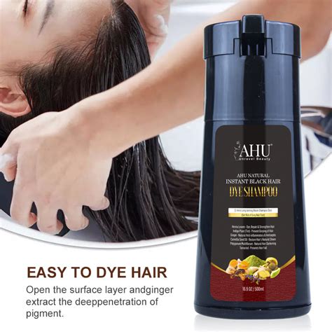 Ahu Natural Instant Black Hair Dye Shampoo Ahu Care