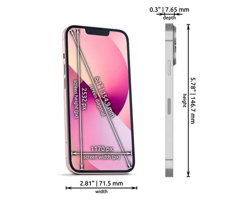 Apple IPhone Pro Dimensions Phones Size Chart In Inches And Mm