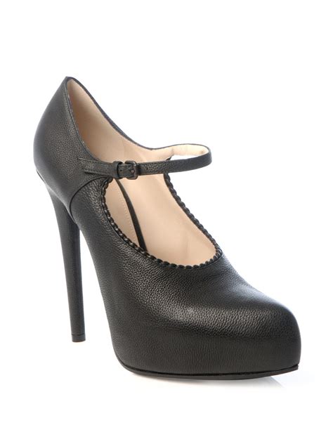 Lyst Bottega Veneta Mary Jane High Heel Shoes In Black