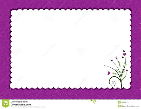 On the border gift cards. Purple Scalloped Border With Flowers Stock Vector ...