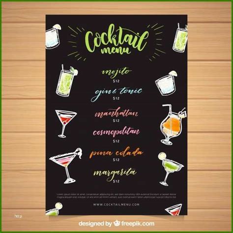 Kostenlos ✓ passend zu den etiketten von herma ✓ jetzt herunterladen! Cocktailkarte Vorlage Word Überraschen Schwarze ...