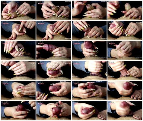 Holo Gold Nails Insertion Handjob KinkyDomina Long Sharp Fingernails