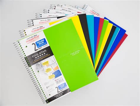 Five Star Spiral Notebook 12 Pack 2 Subject College Ruled Paper 120