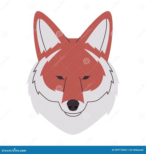 Brown And White Color Head Coyote Or Wolf Wild Predator Mammal Animal
