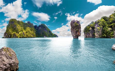 télécharger fonds d écran la thaïlande phuket des rochers des îles tropicales océan mer
