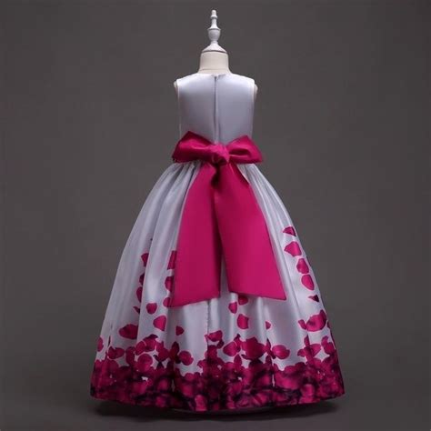 Flower Girl Dress Lace Formal Princess Wedding Birthday Party Bridesmaid Dresses Tea Length