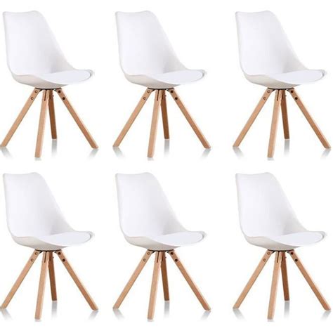 Lot de 6 chaises blanches scandinaves  Helsinki  Achat / Vente chaise