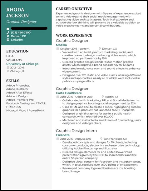 How To Make Graphic Design Resume Examples With No Experience WPS