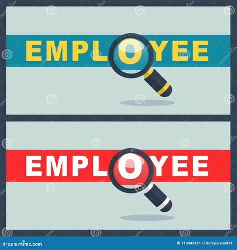 Employee Word With Magnifier Concept Stock Vector Illustration Of
