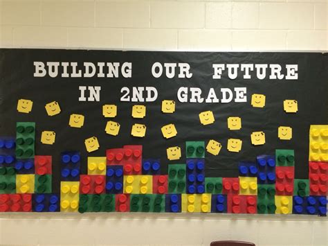 Lego Bulletin Board For Welcoming Students Back Made Out Of Plastic