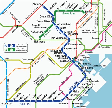 Yokohama Municipal Subway Mapa Del Metro De Yokohama Jap N Mapa