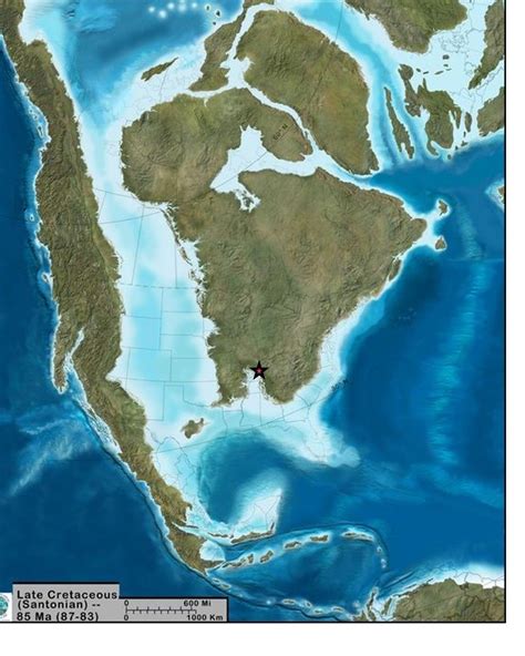 Map Of North America During The Late Cretaceaous 85 Million Years Ago