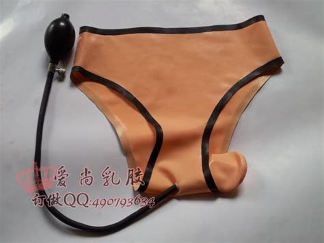Free Shipping Latex Body Shaping Panties Latex Briefs Inflatable Port