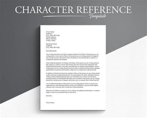 Personal Character Reference Letter Template Business Vrogue Co
