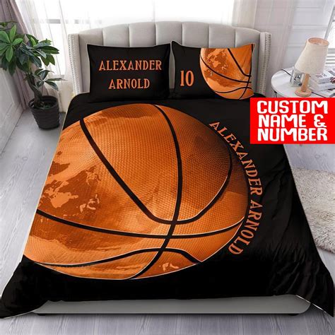 Personalized Basketball Bedding Sets Custom Name Basketball Etsy