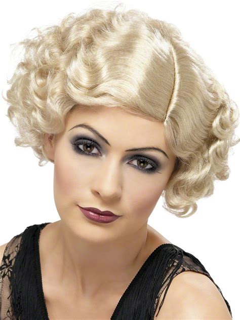 1920 S Flapper Curly Blonde Wig 42003 Fancy Dress Ball