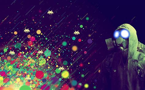 High resolution best gamer wallpaper hd for desktop full size 1920×1080. Spots mask Abstract colors people space invaders games ...