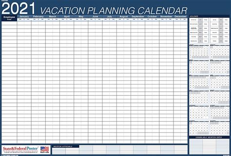 Vacation Calendar Template For Employees