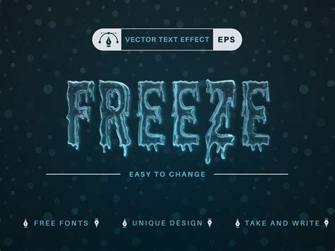 Freeze Editable Text Effect Font Style Uplabs