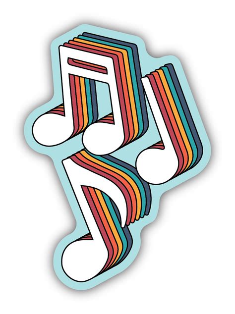 Stickers Northwest Rainbow Music Notes Sticker Kitchen Store And More
