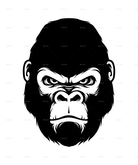 Gorilla Head Silhouette Style Monkey Art Drawings Gorillas Art