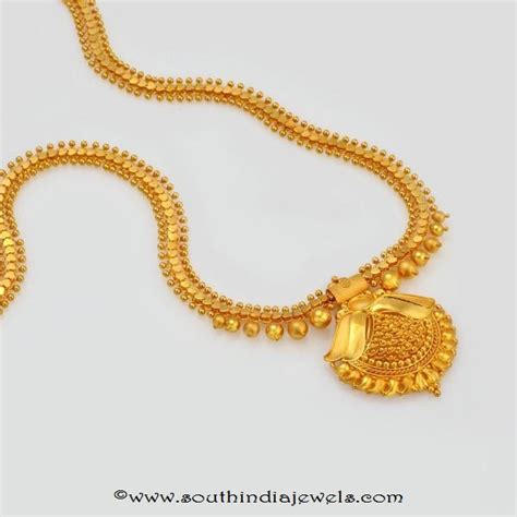 47 Gram Gold Long Necklace Set South India Jewels