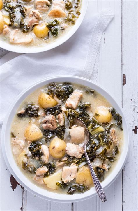 This is set and forget 10 minute prep healthy chicken recipe dinner. Dijon Chicken Stew with Kale and Potatoes | Food recipes ...
