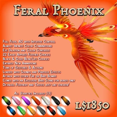 Second Life Marketplace Ax Avs Retired Fat Pack Feral Phoenix
