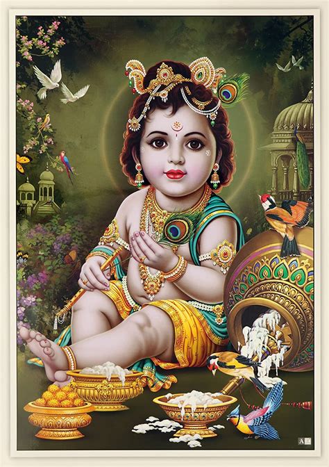 Amazon.com: Avercart Lord Krishna - Baby Krishna Poster 13x19 inch 