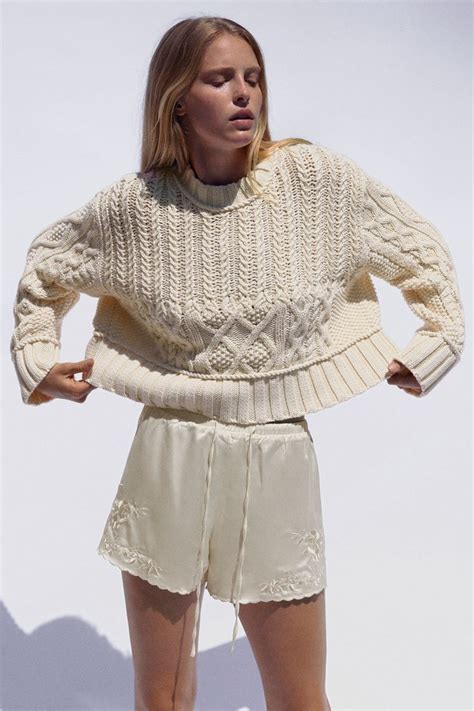 Limited Edition Cable Knit Sweater Zara United States Knitwear