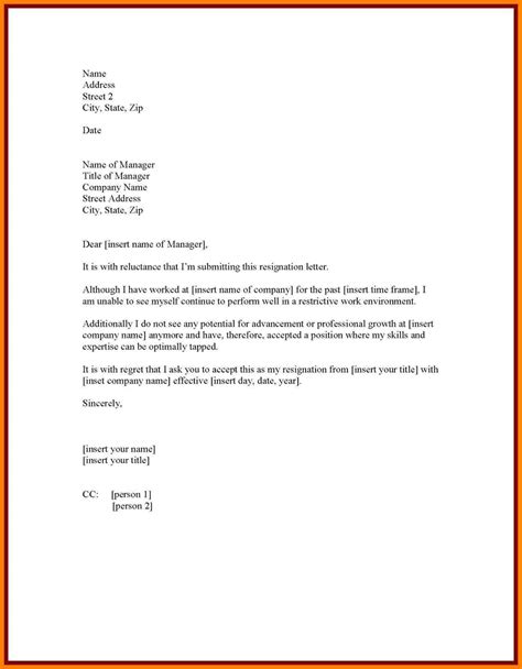 Resignation One Month Notice Period Letter Format Template Resume