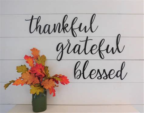 Thankful Grateful Blessed Set Of 3 Metal Signs Farmhouse