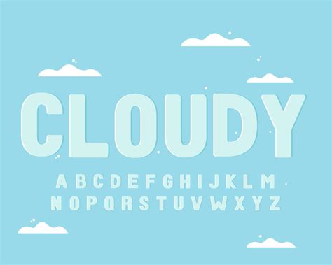 Decorative Cloudy Font And Alphabet 6879511 Vector Art At Vecteezy
