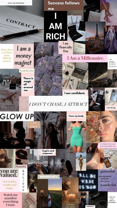 Womam Rich Vision Board Collage Vision Board Examples Vision Board