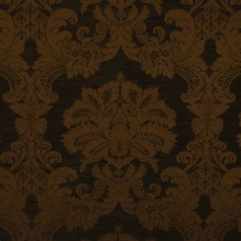 Espresso Brown Damask Damask Upholstery Fabric By The Yard M1371